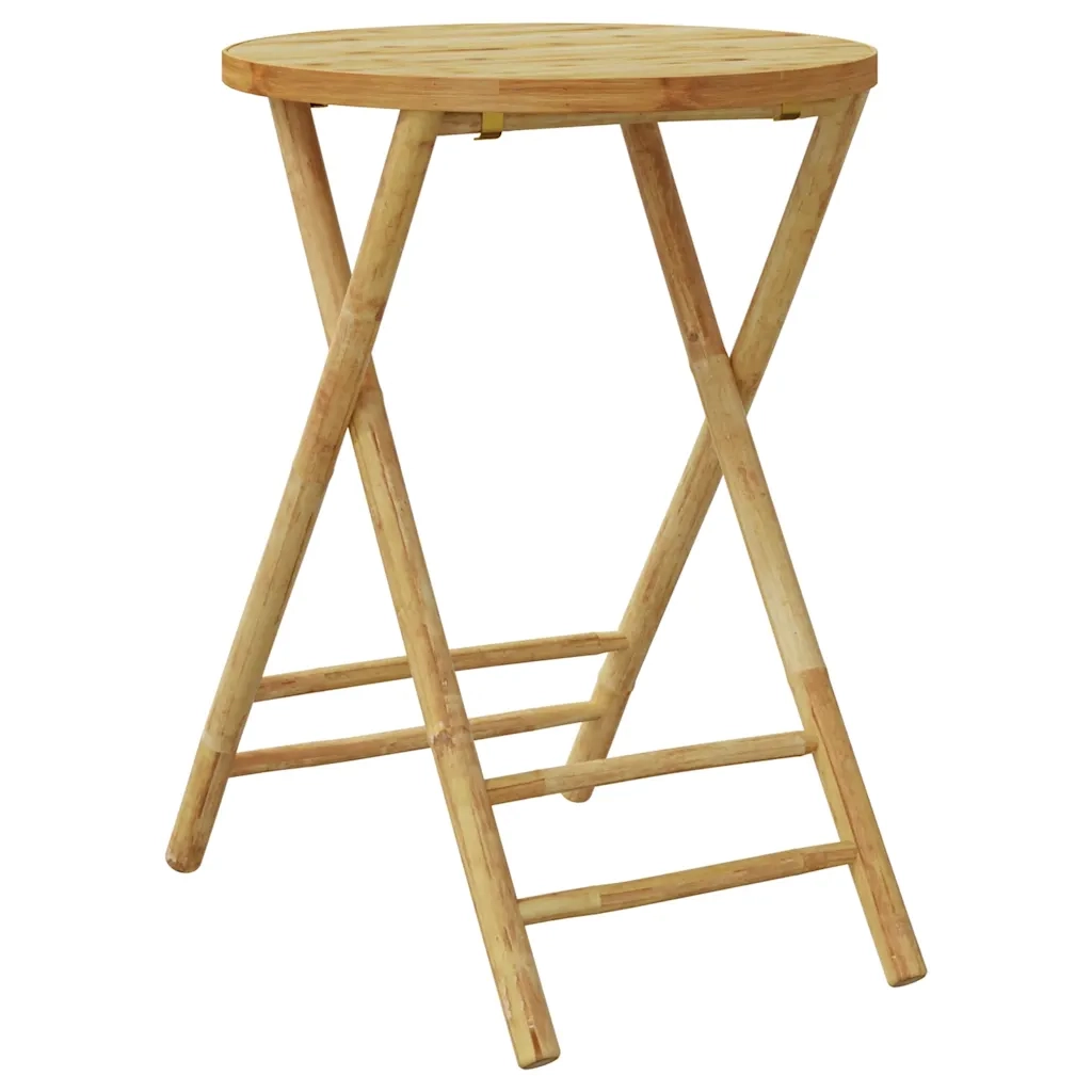 Set da Bistrot Pieghevole 3pz con Cuscini Grigio Scuro Bambù 365874