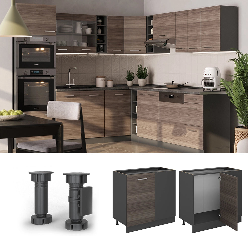 Vicco Mobile ad angolo cucina Grigio nobile 86 cm , PL Antracite