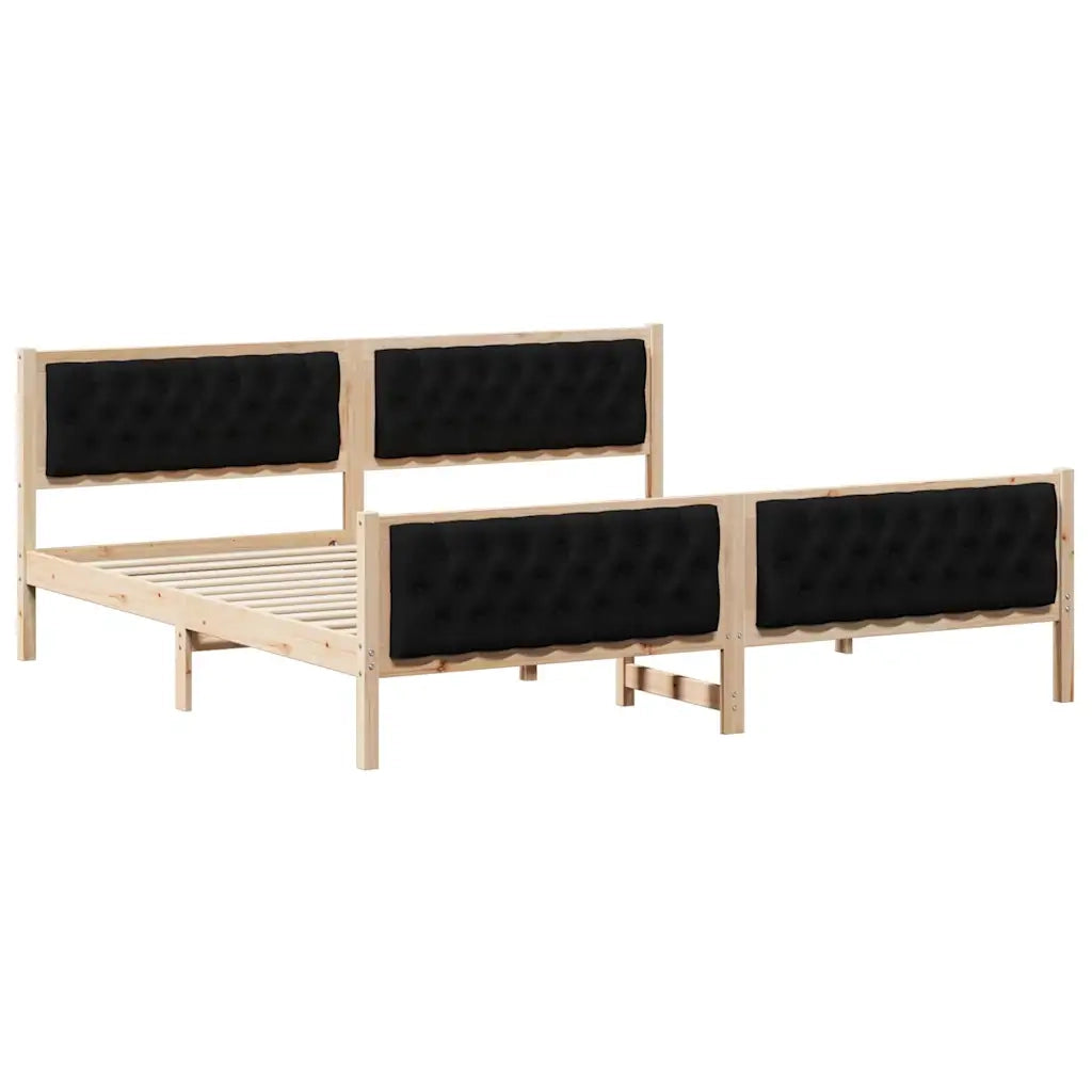 Struttura del letto Nero 200 x 200 cm Pino massello 3394270