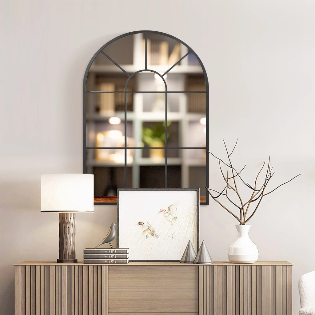 Specchio Muro Arco Finestra ¨C Zephmum ¨C Nero 91x60 cm