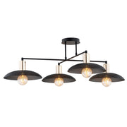 Plafoniera nera oro 4 luci 100cm Spirit Emibig E27