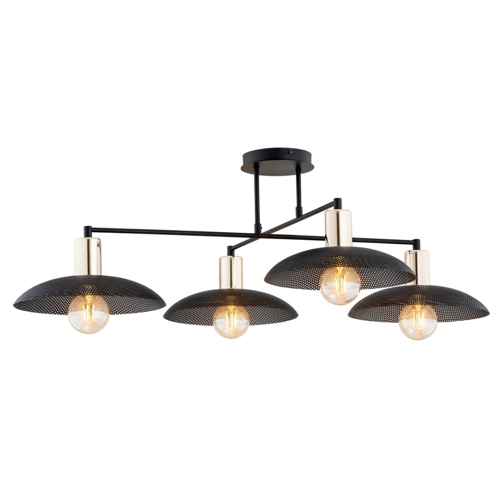Plafoniera nera oro 4 luci 100cm Spirit Emibig E27