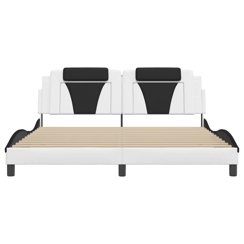 Giroletto Viana con LED senza Materasso Bianco e Nero 180x200 cm