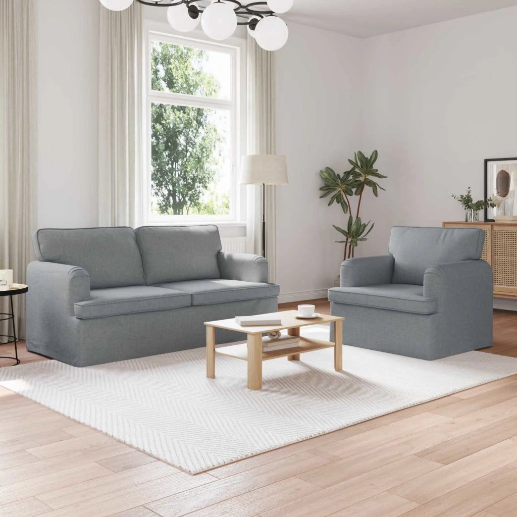 Set di divani 2 pcs Grigio chiaro 162 x 80 x 85 cm Tessuto 3407560