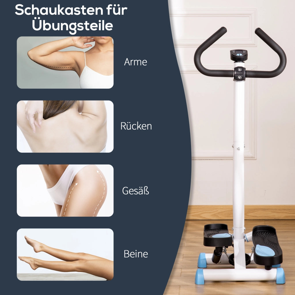 Stepper Fitness ¨C Xylo ¨C LCD Monitor, Pedali Antiscivolo, Acciaio e ABS, 55x44x108 cm