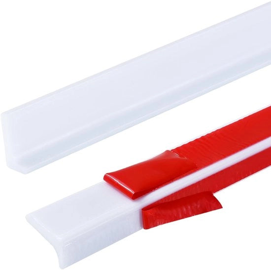 Douchecornice a L a 3cm Douchecornice Drenante Barriera Acqua per Bagno Douchecornice Adesiva Striscia Adesiva per Cucina Lavello di Bagno Lavorabile Striscia di Afbakrand (3 Metri, Bianco - Due Strisce Autoadesive per la Sponda)