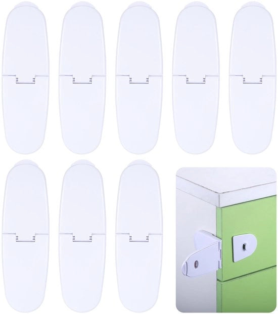Cassetti di sicurezza per bambini 8 pezzi - Sicurezza per bambini - Protezione per armadietti - Facile da installare - Duraturo - Laccio forte - Sicurezza per bambini