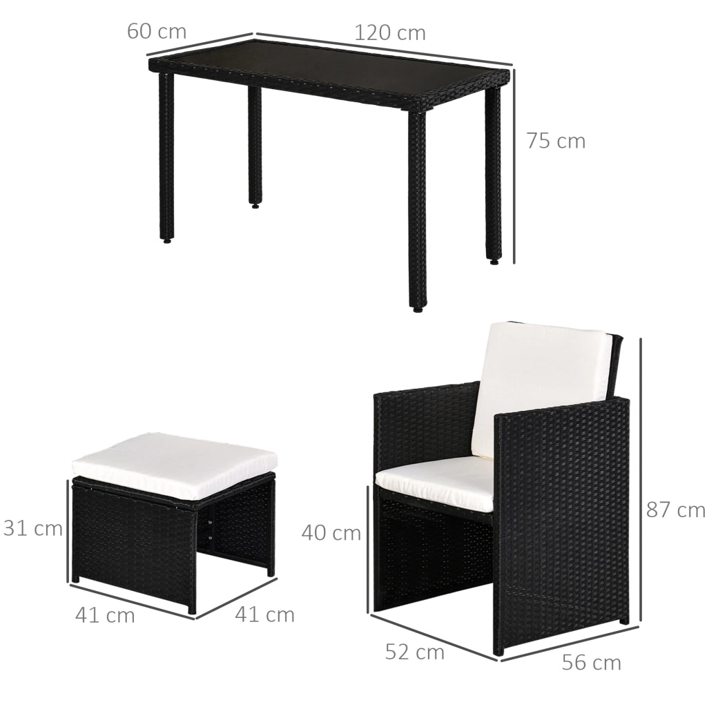 Set da giardino polyrattan 11 pezzi con cuscini ¨C zephmum ¨C nero