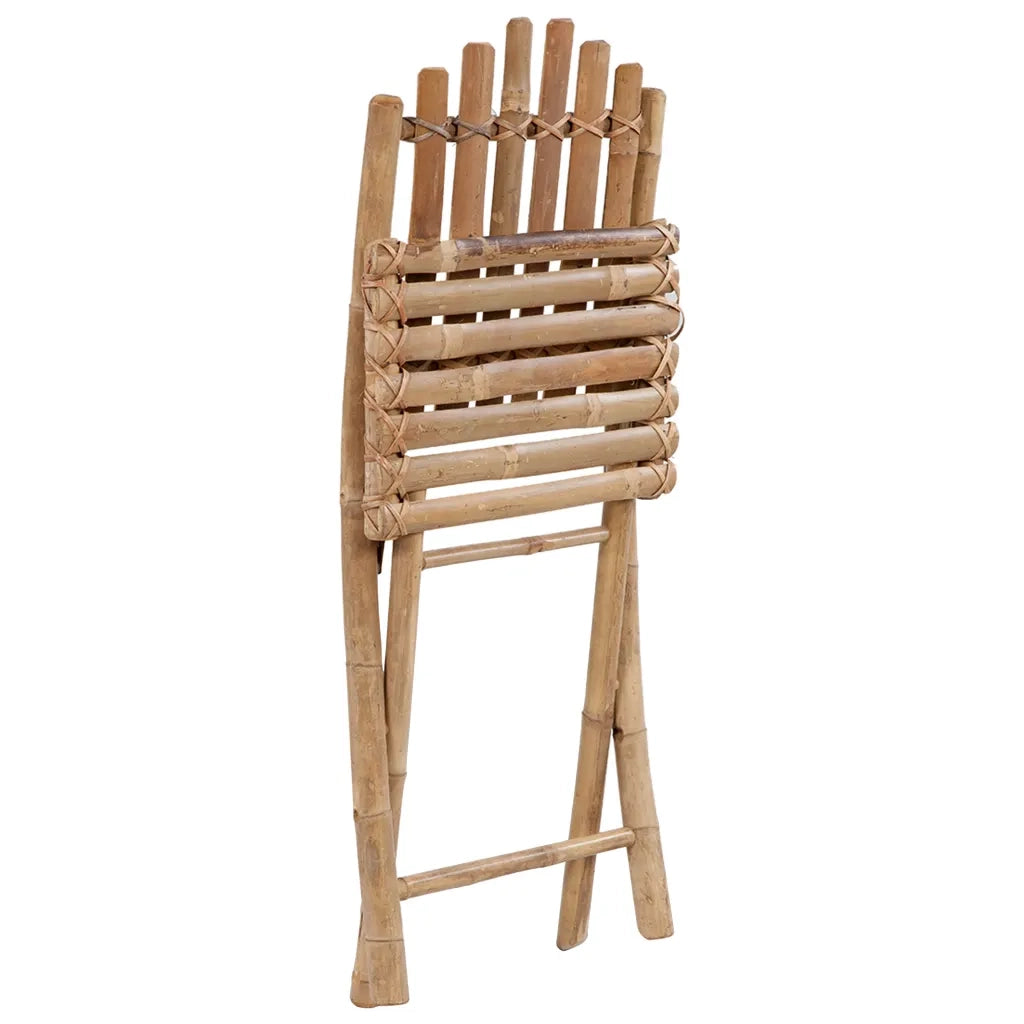 Set da Pranzo da Giardino 5 pz Pieghevole con Cuscini in Bambù 3063976