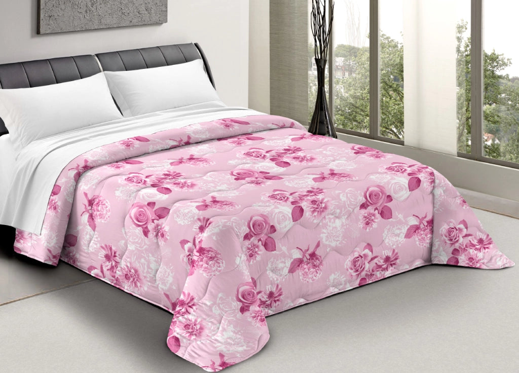 Trapunta Piumone Letto Invernale Imbottita 300gr Scaldanotti Matilde - 2 Piazze - Rosa