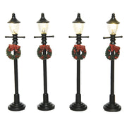 4 lampade per villaggio natalizio LED 10 cm