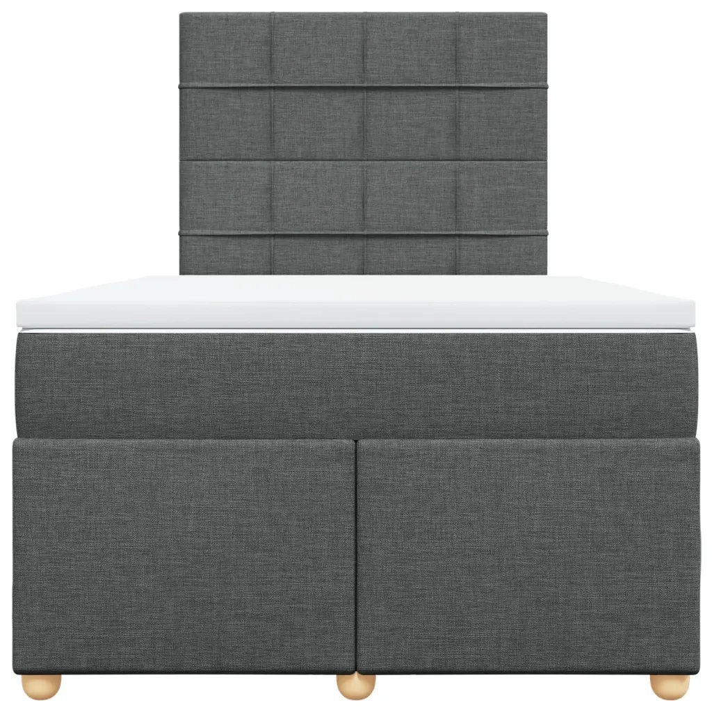 Giroletto a Molle con Materasso Grigio Scuro 120x190cm Tessuto