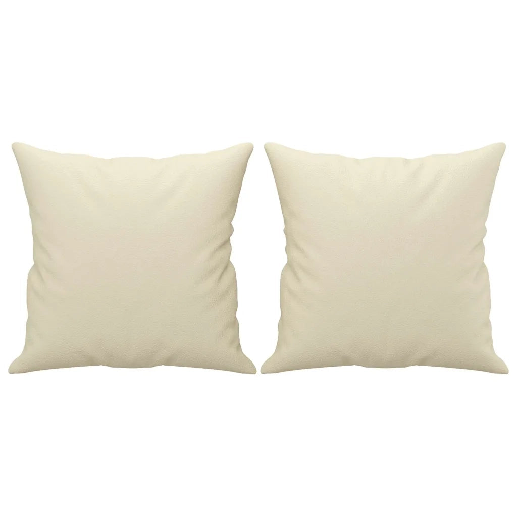 Set di Divani 2 pz con Cuscini Crema in Similpelle