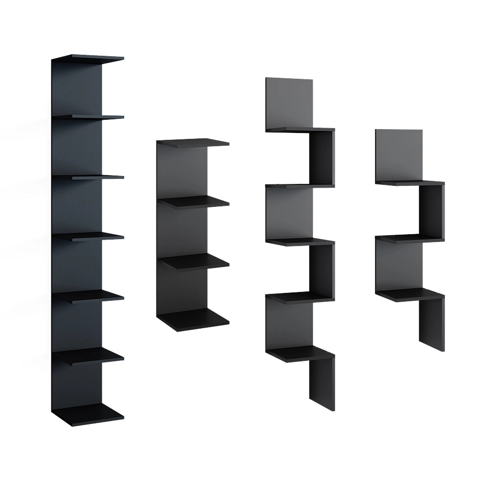 Vicco Scaffale a muro Nero 30 x 95 cm