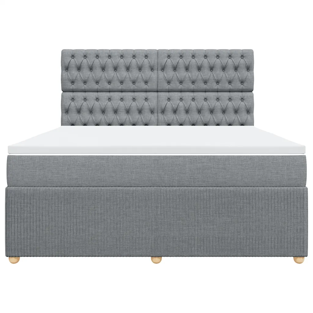 Giroletto a Molle con Materasso Grigio Chiaro180x200 cm Tessuto