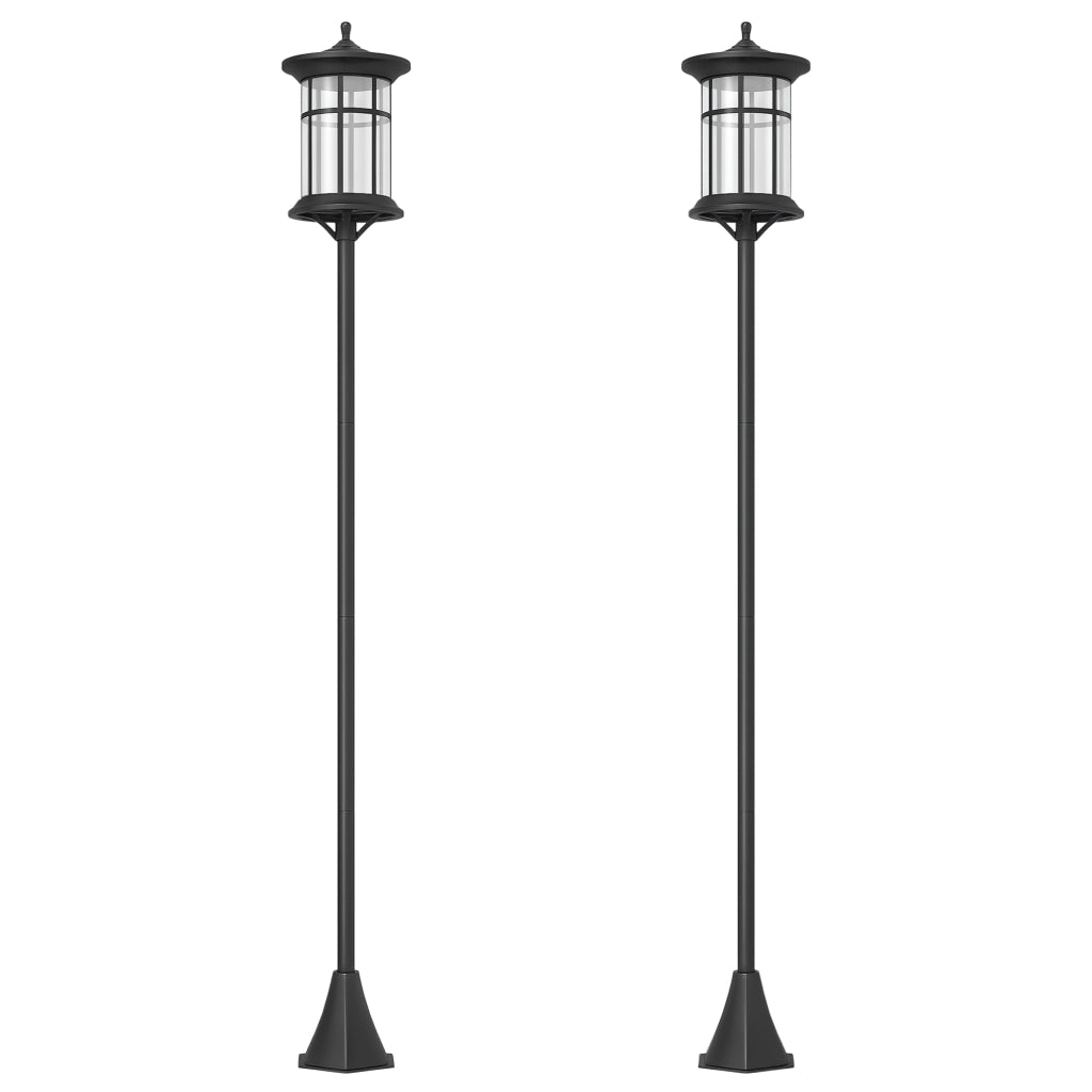 Lampada Solare da Esterno 2 Luci ¨C Minimal ¨C Nero IP44 Acciaio