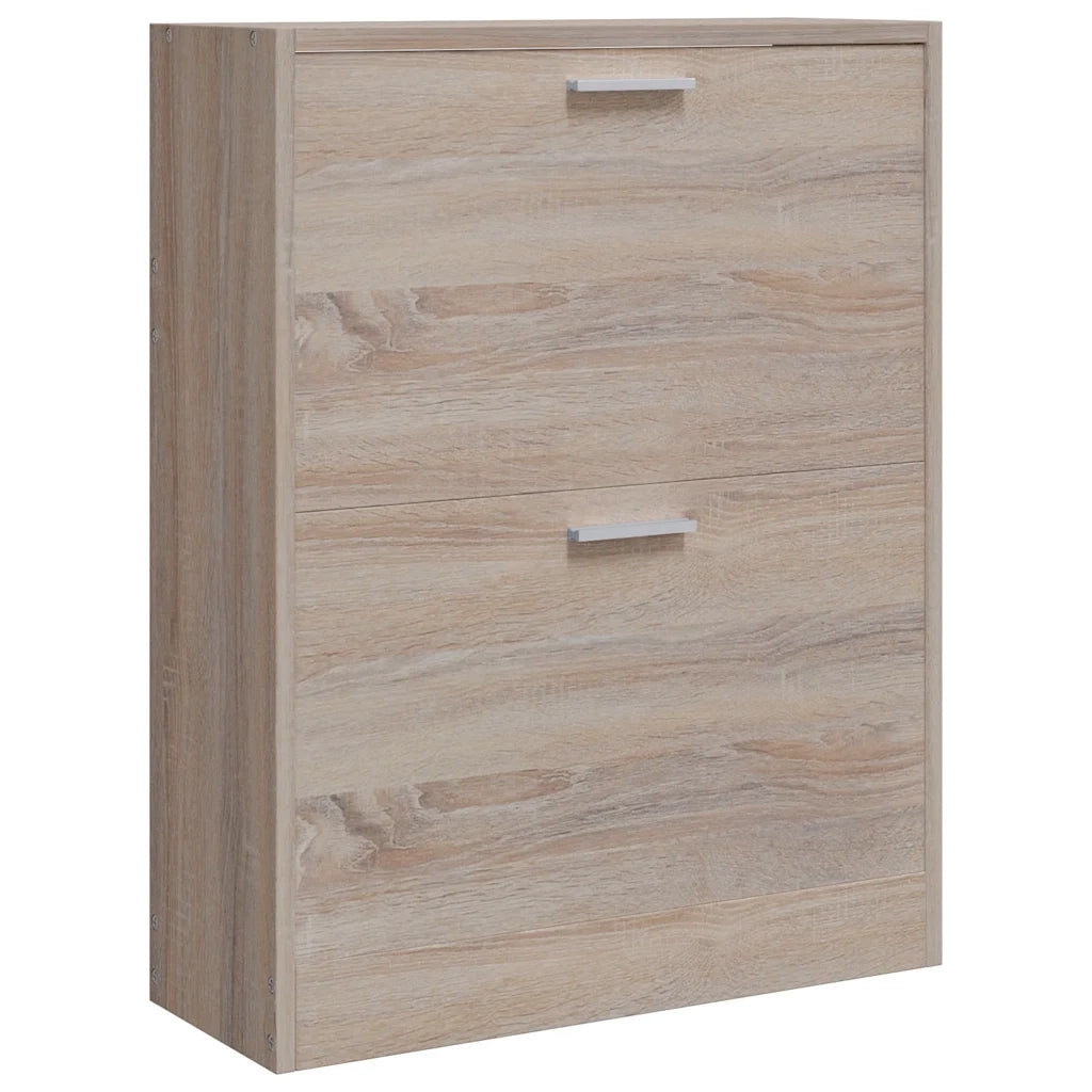 Scarpiera in Legno Effetto Rovere con 2 Scomparti 241243