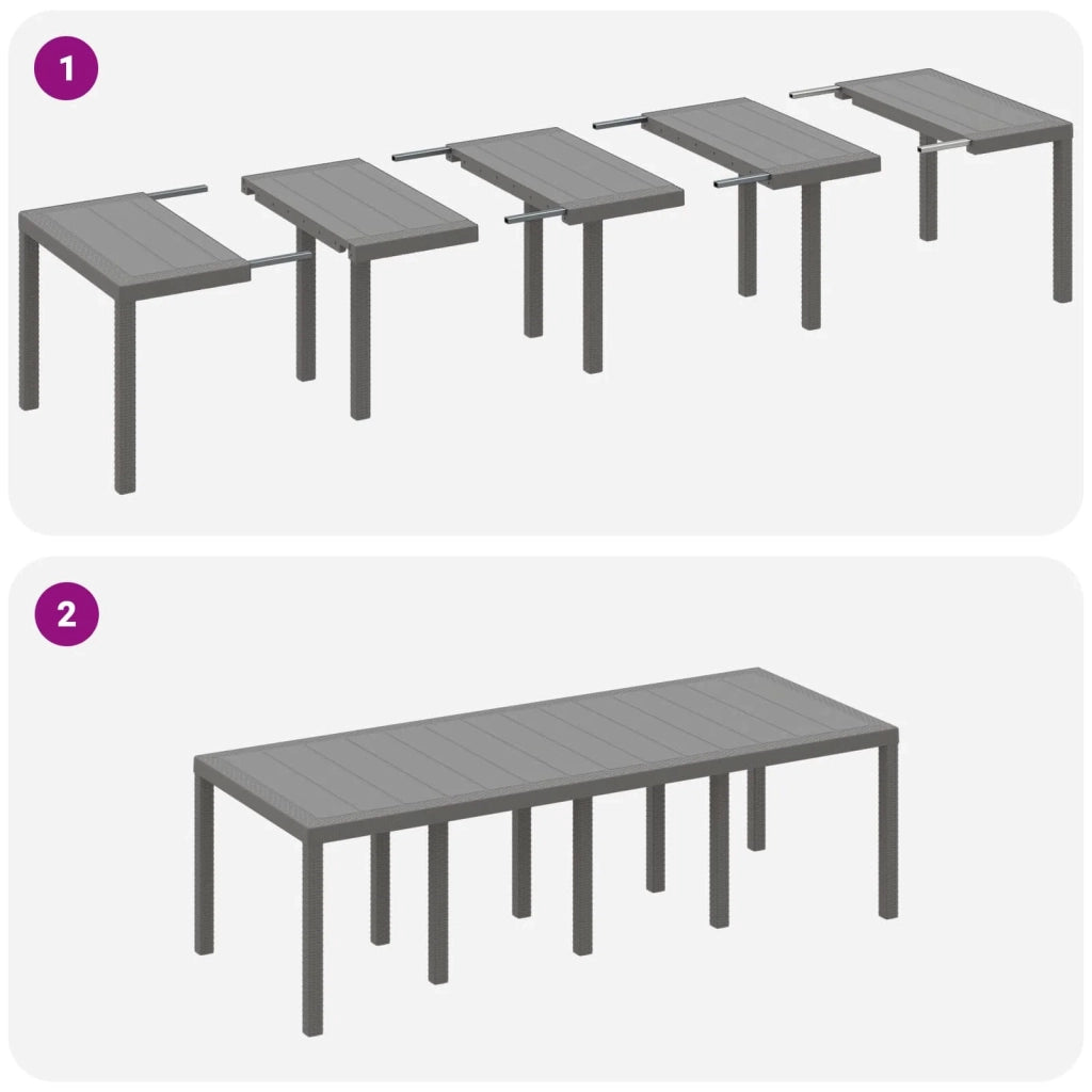 Set da Pranzo per Giardino 9 pcs Bianco Polipropilene 3378745