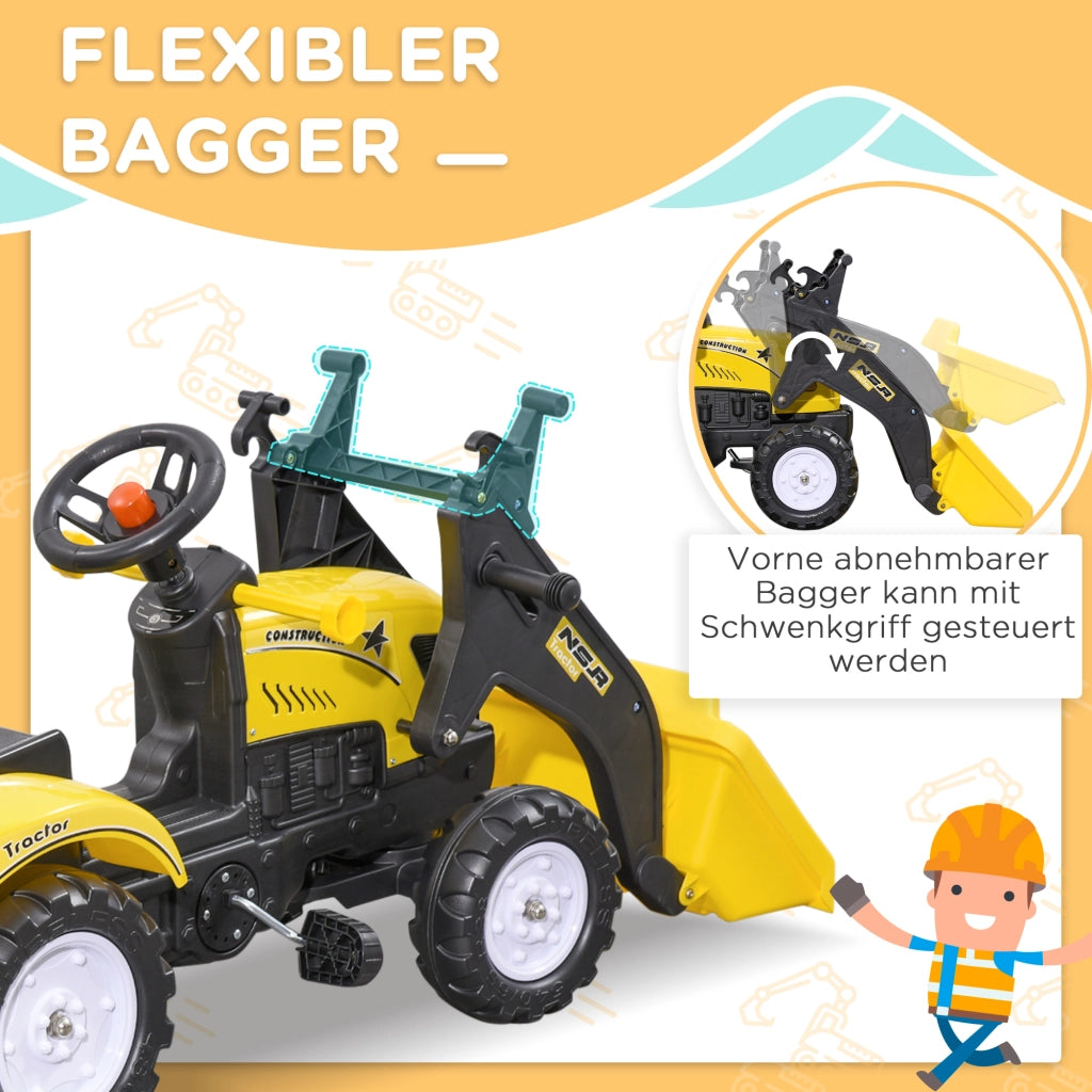 Escavatore a pedali per bambini ¨C Xylo ¨C giallo/nero, et¨¤ 3+ anni