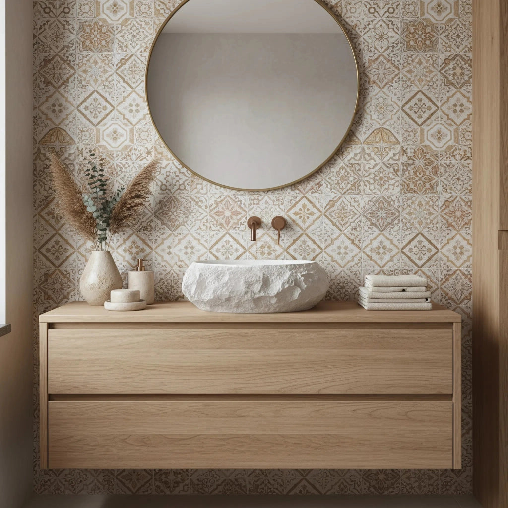 Lavabo Da Appoggio Rea Mika Ivory