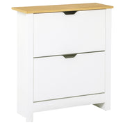 Scarpiera Moderna con 2 Cassetti Regolabili ¨C Minimal ¨C Bianco Legno 72x26x80 cm