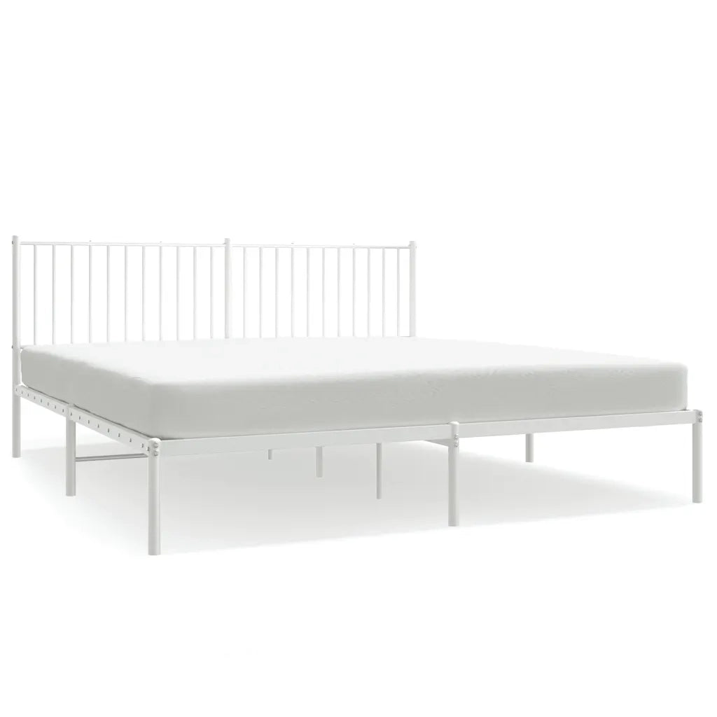 Giroletto con Testiera Metallo Bianco 183x213 cm 350936