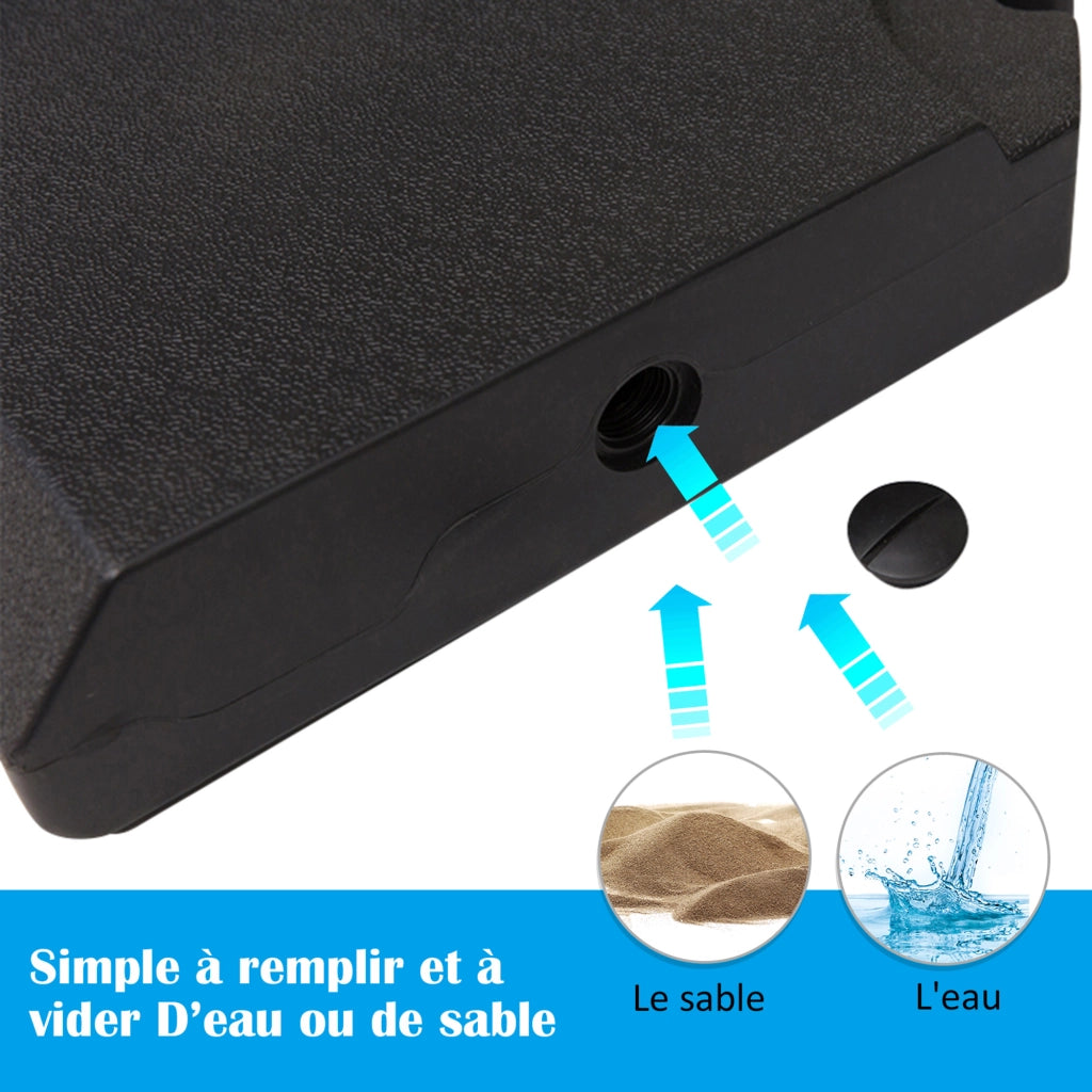 Base per Parasole ¨C Minimal ¨C Nero 100x100x9.5 cm HDPE