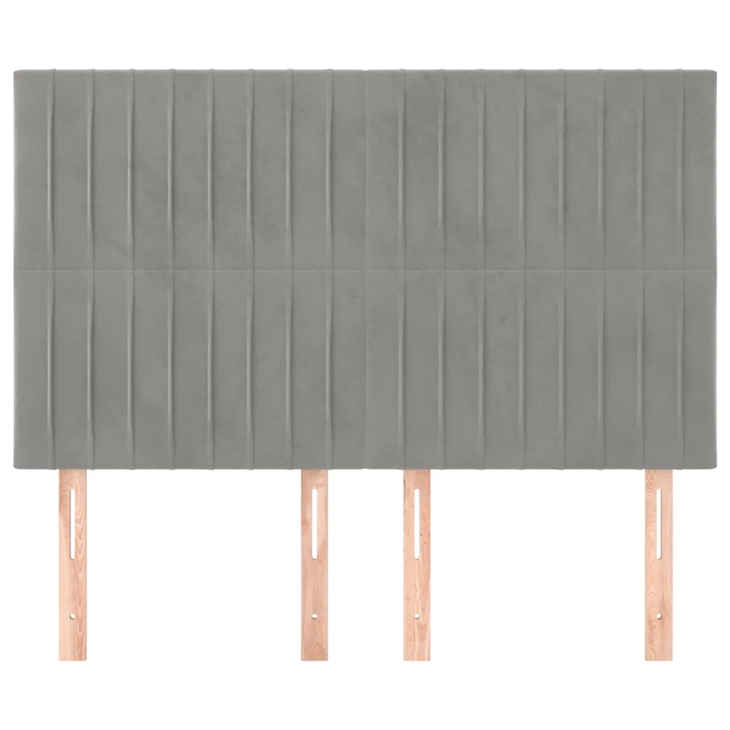 Testiera | Testata Grigio Chiaro 144x5x118/128 cm Velluto