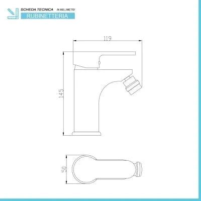 Miscelatore bidet cromato con piletta serie Paco