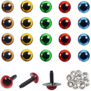Vestiti di Sicurezza 6mm - 20 Pezzi - Fili di Velluto per Pupazzi - Occhi di Pupazzo - Vestiti di Sicurezza - Clip Metalliche - Scatola di Conservazione Translucida - Occhi di Pupazzo