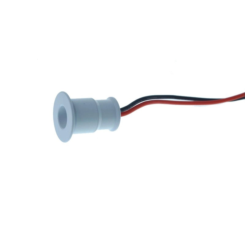 4 PZ Mini Faretto LED da Incasso 1W DC 12V Freddo 6000K Carcassa Bianca Angolo 120° Foro 15mm 20x25mm