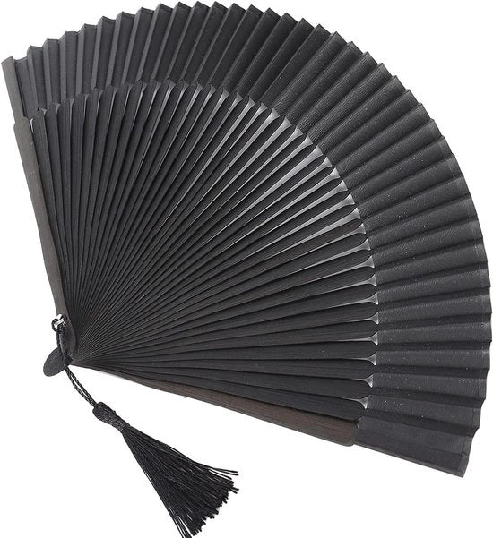 Ventilatore Manuale di Scena, Classico Ventilatore Manuale Nero per Feste, Costume e Concerti, Ideale per Compleanni e Spettacoli Teatrali