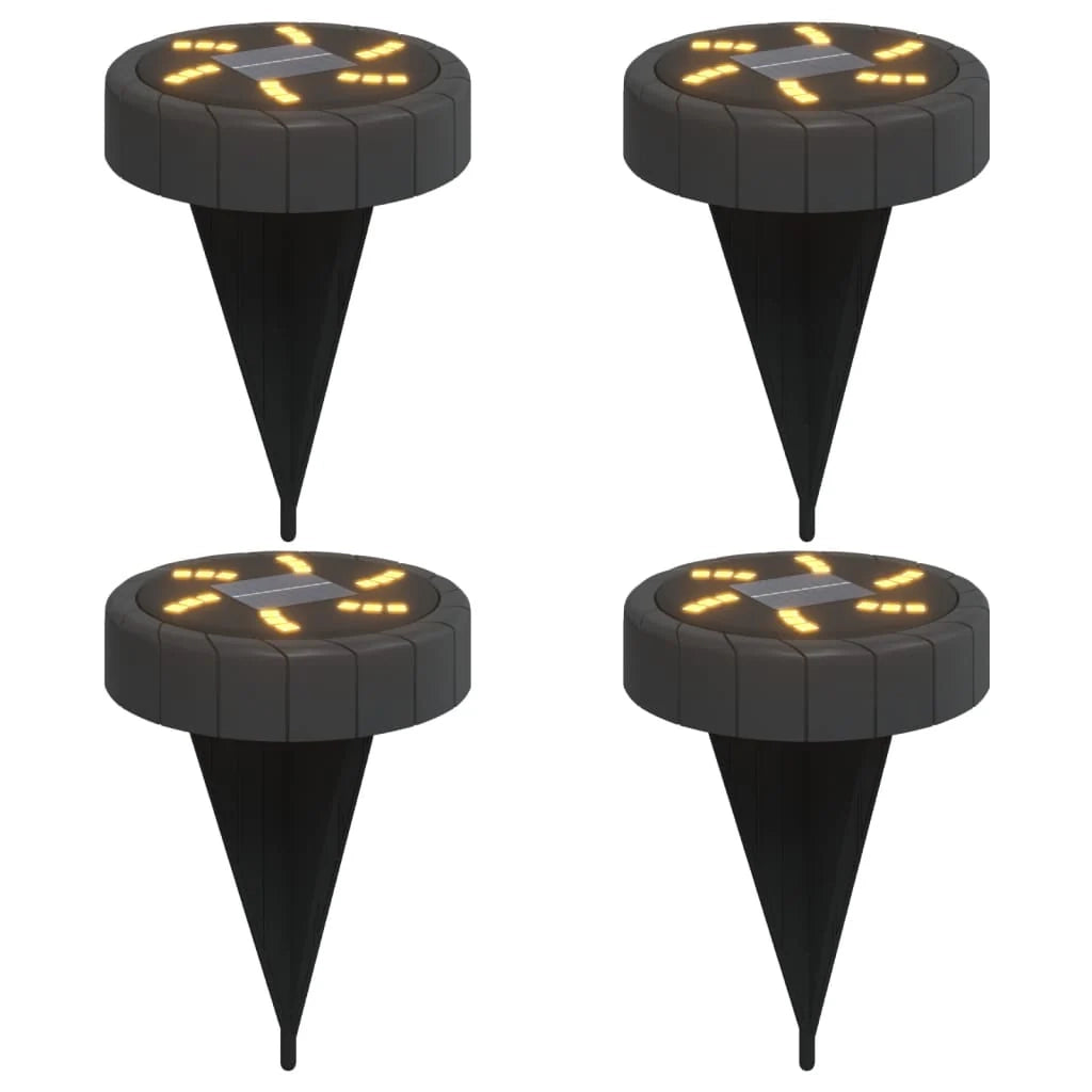 Set di 4 pratiche luci solari automatiche da giardino 11 x 13 cm plastica nera 02_0056665