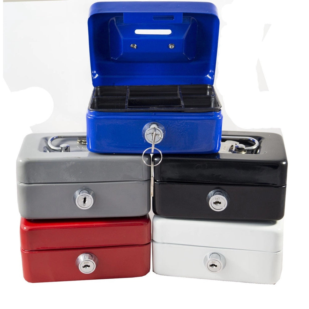 Trade Shop - Cassetta Portavalori Di Sicurezza Portamonete Banconote Con Chiave 200x160x90 -