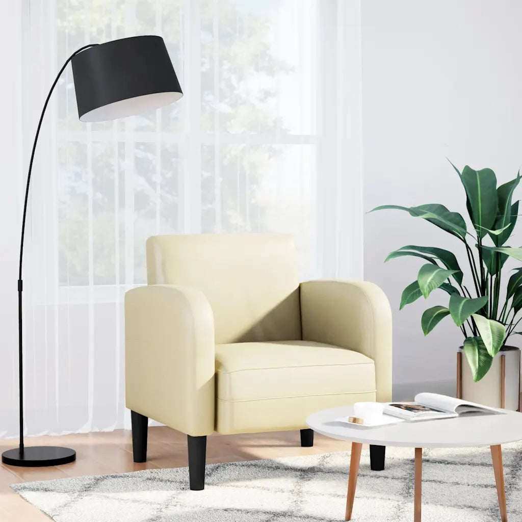 Divano Sedia con Braccioli Crema 54 cm in Similpelle 4100530