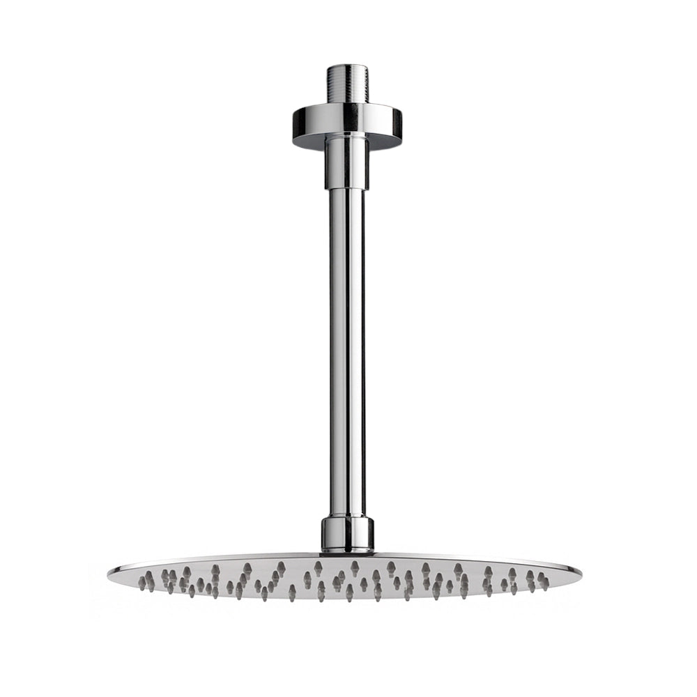 Set doccia tondo braccio verticale 30 cm e soffione 20cm cromo