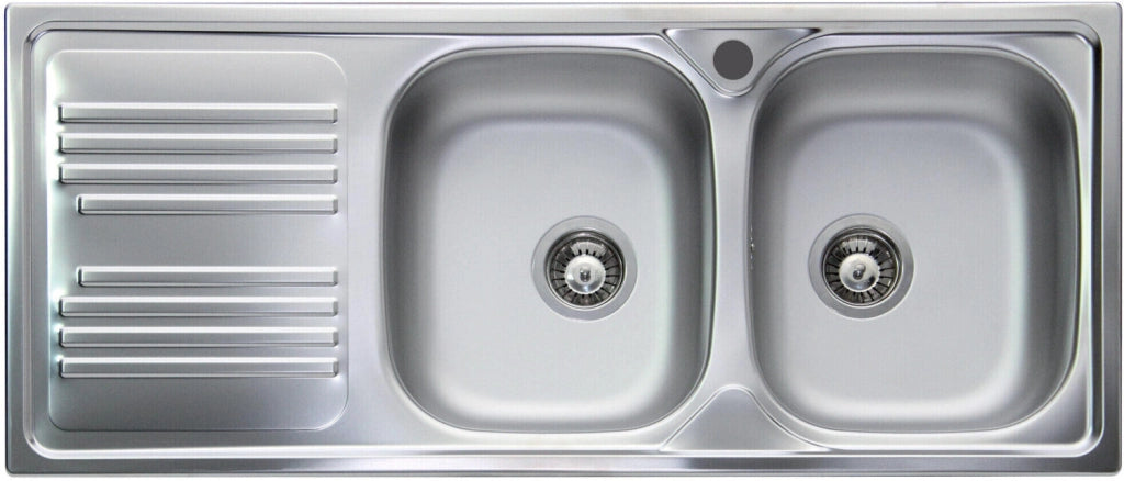 Apell tm1162ilpc atmosfera lavello 2 vasche + gocciolatoio sx cm. 116x50 - inox prelucido