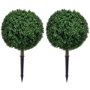 Bosso Artificiale Set 2 Pezzi ¨C Xylo ¨C Verde Realistico Resistente Intemperie 70 cm