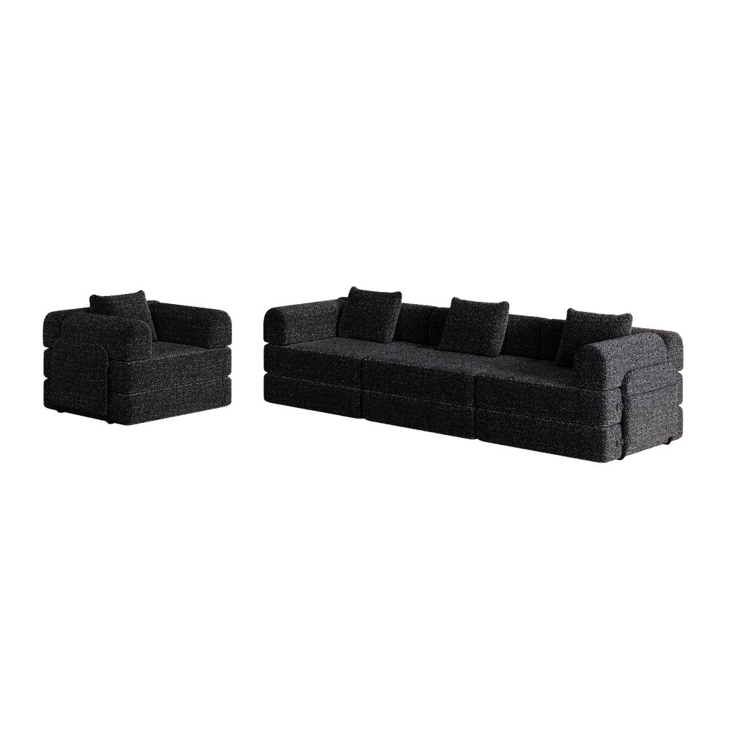 Divano Letto 2 in 1 con Contenitore Bracciolo ¨C Xylo ¨C Struttura Metallo Chenille