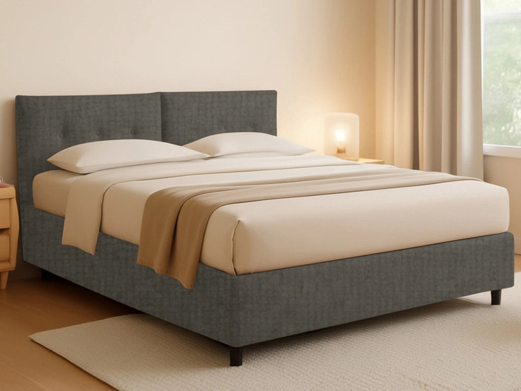 York, Letto Piazza e Mezza Sfoderabile Made in Italy, Grigio Tortora
