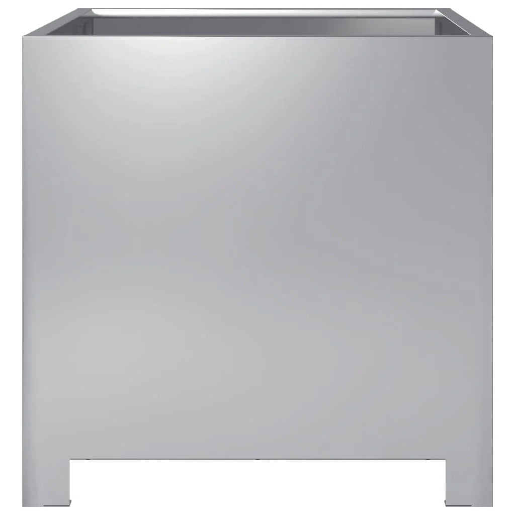 Fioriera rialzata per piante fiori giardino terrazze set da 2 40 x 40 x 40 cm acciaio zincato argento 02_0038956