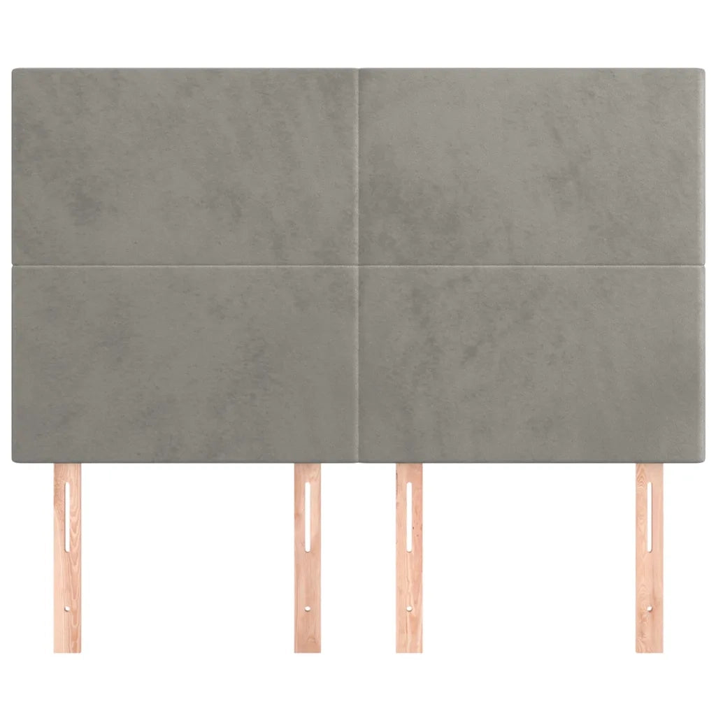 Testiera | Testata Grigio Chiaro 144x5x118/128 cm Velluto
