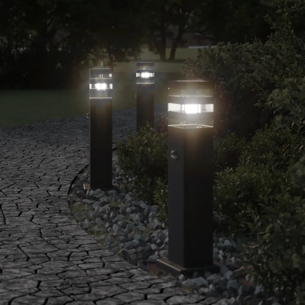 Lampade Terra per Esterni con Sensori 3 pz Nere 50cm Alluminio CFW9879031