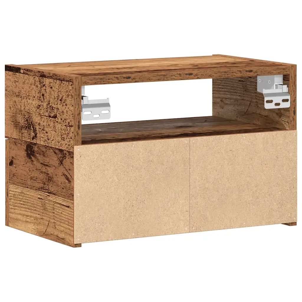 Comodino | Armadio da Notte | Mobiletto da notte a Muro Legno Antico 45x26x28,5 cm