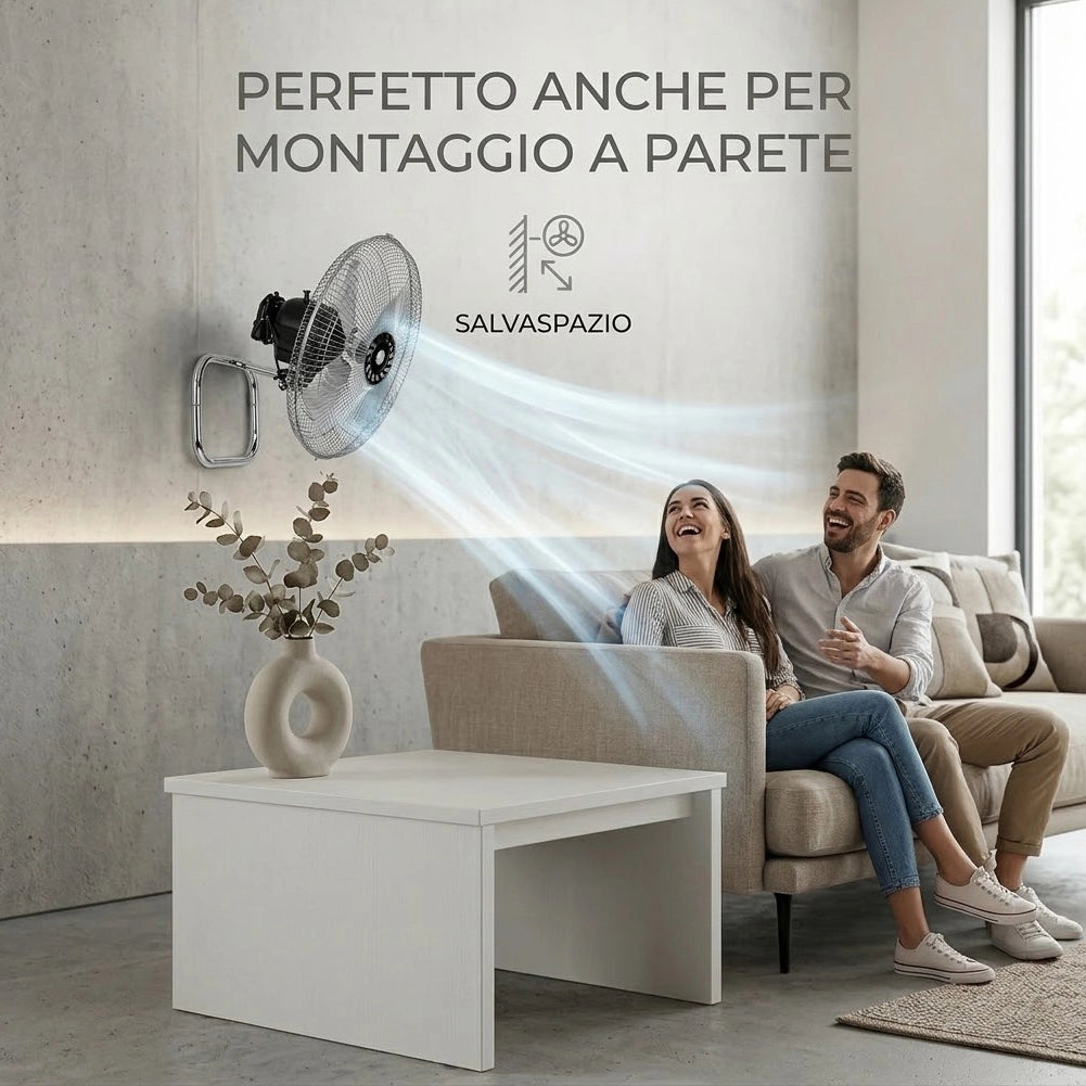 Ventilatore Manila 3in1 con Pale in Acciaio Testa Oscillante 3 Velocità 45x125cm