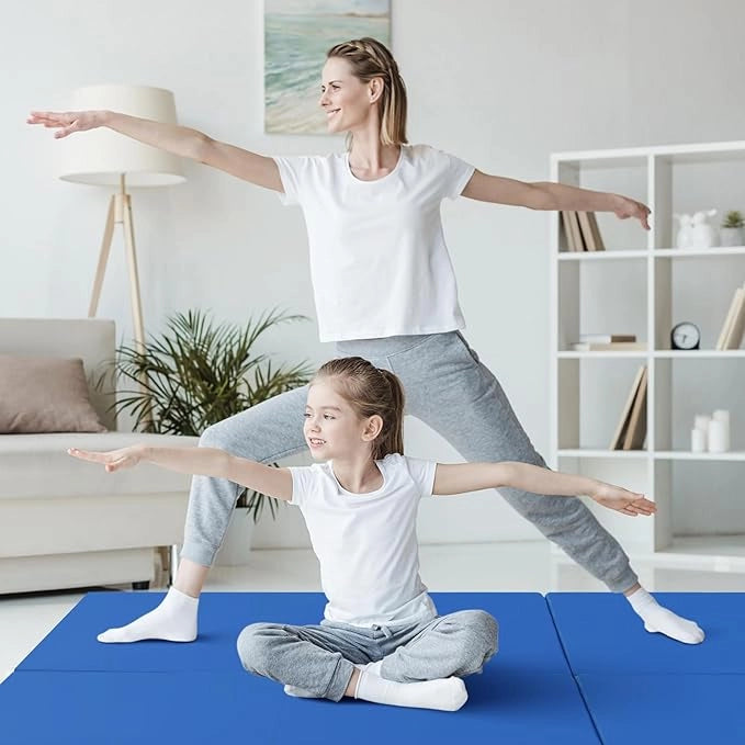Tappetino da Yoga Spesso, Tappetino Fitness Pieghevole e Portatile con Imbottitura in EPE, Cerniera e Maniglie, Materassino Allenamento da Casa e Palestra,180 x 60 x 5 cm
