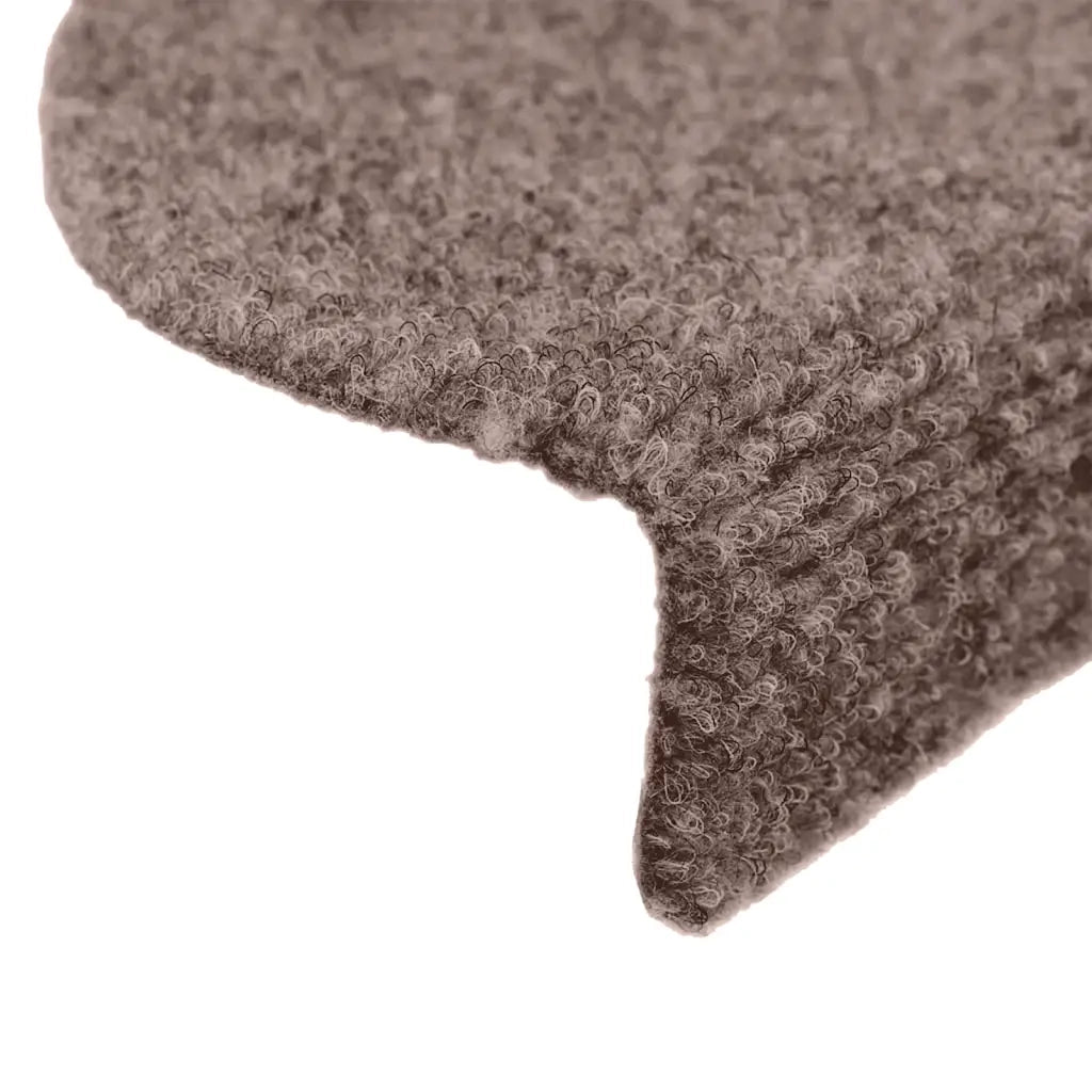 Tappetini per scale autoadesivi 15 pz 65x21x4 cm Marrone Chiaro semicircolari grandi 132696