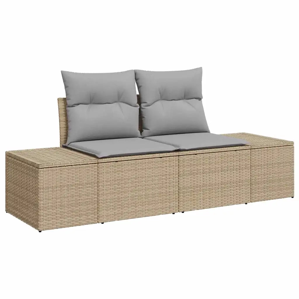 Set Divano da Giardino con cuscino 5 pcs Beige polyrattan 3359359