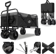 Carrello Portatile - Carrello da Spiaggia - Carrello con Ruote - Carrello con Multipli Livelli - Carrello con Ruote Sterzo - Carrello da Spiaggia Portatile