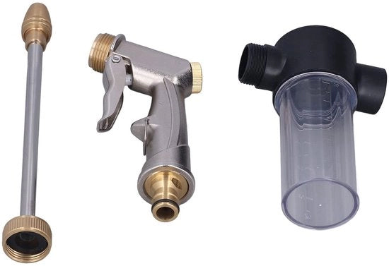 Spazzolatore a alta pressione con testa regolabile - Doccia a pressione - Spazzolatore per giardino pistola - Duraturo - Flusso d'acqua flessibile - Adatto per appassionati di giardinaggio